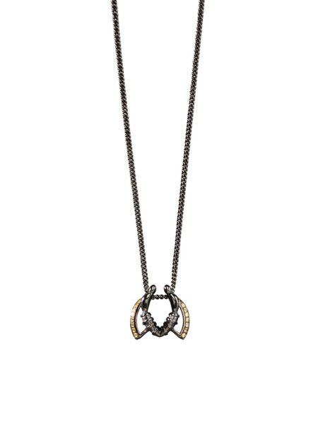 Rhodium Plated Silver Necklace with Yellow Sapphires | Melissa Charm