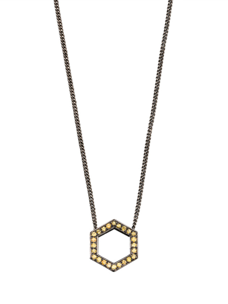 Rhodium Plated Silver Necklace with Yellow Sapphires | Melissa