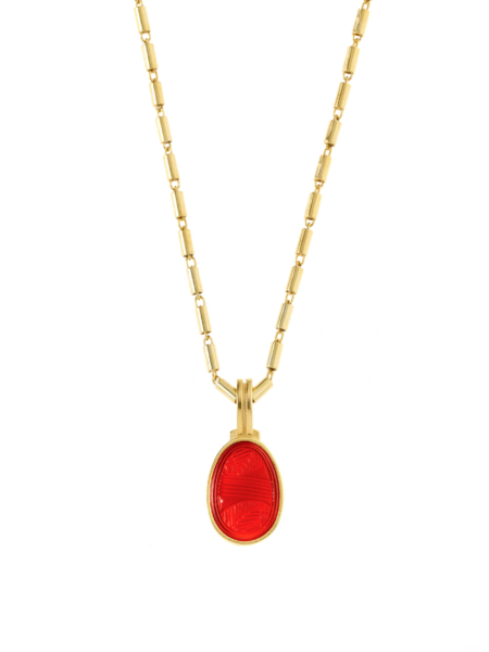 18kt Gold Plated Silver Necklace With Carnelian Stone| Minoan Amulets