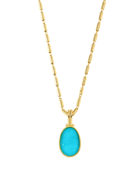 18kt Gold Plated Silver Necklace With Chalcedon | Minoan Amulets