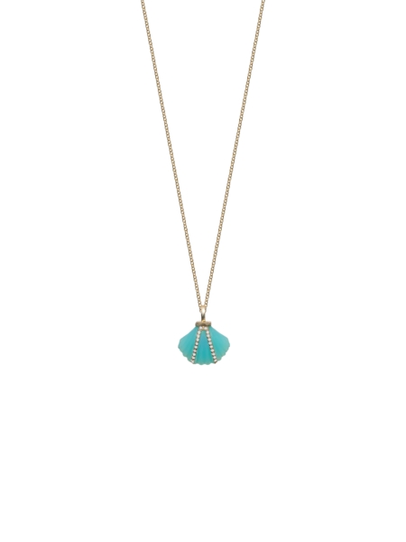 9kt Gold Necklace With Agate & Brilliants