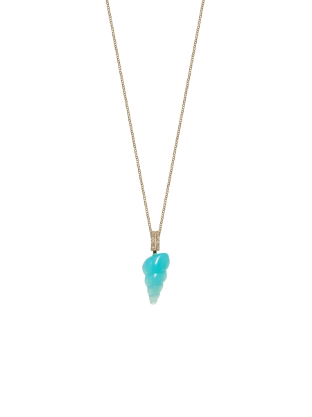 9kt Gold Necklace With Agate & Brilliants